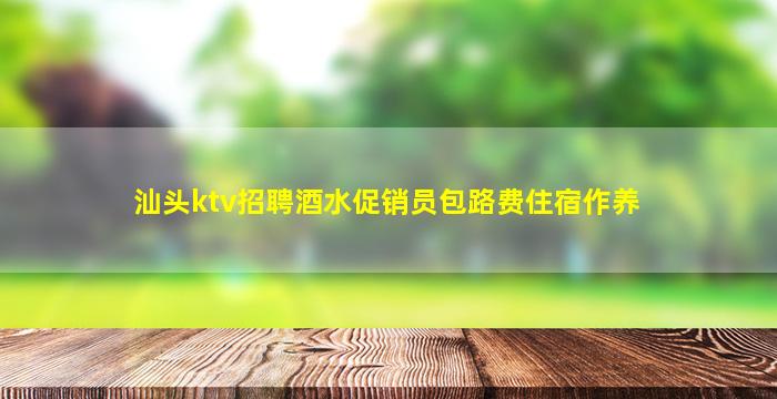 汕头ktv招聘酒水促销员包路费住宿作养